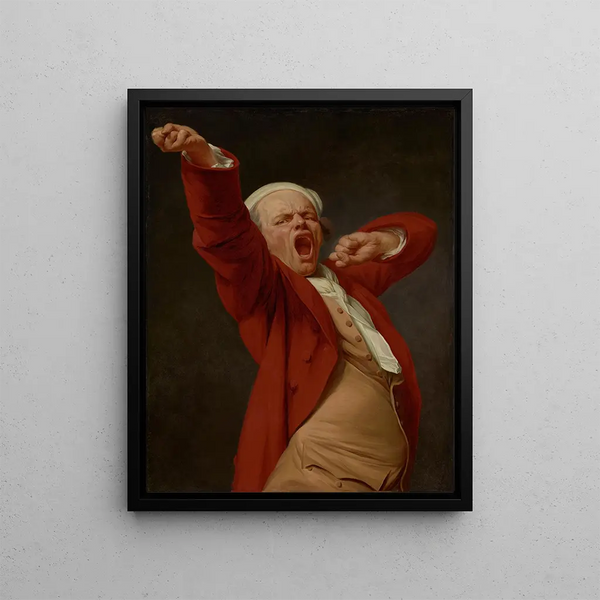 Self-portrait yawning - Joseph Ducreux — framed artwork on a wall