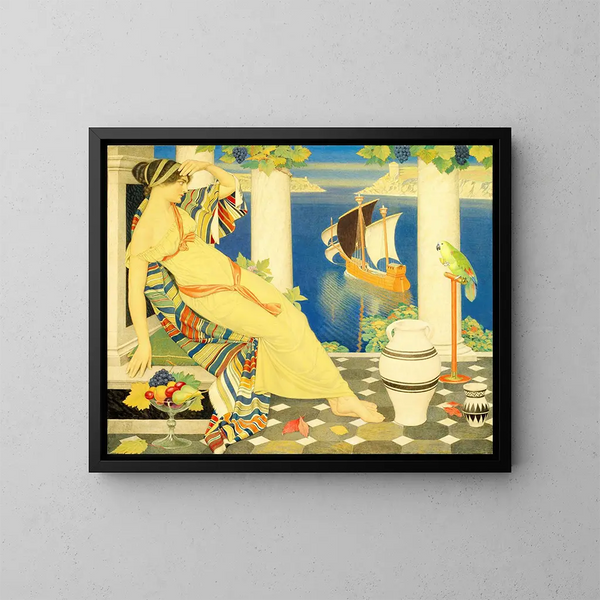 Ariane à Naxos - Joseph Edward Southall — framed artwork on a wall