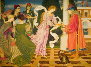 La Beauté recevant la rose blanche de son père - Joseph Edward Southall — artwork view