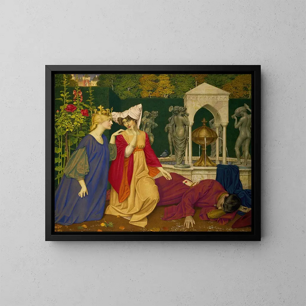 Changing the letter - Joseph Edward Southall — framed artwork on a wall