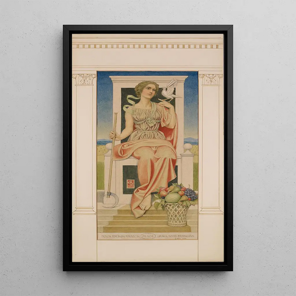 Figure of Peace - Joseph Edward Southall — framed artwork on a wall