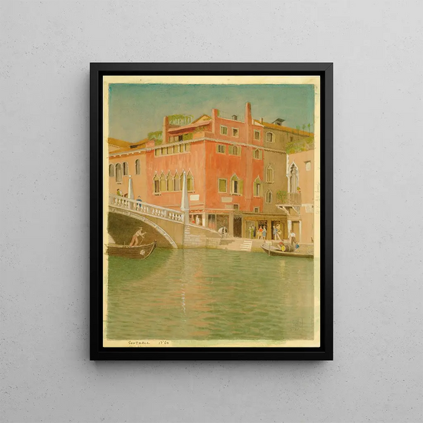 Pont Cannareggio Venice Italy - Joseph Edward Southall — framed artwork on a wall