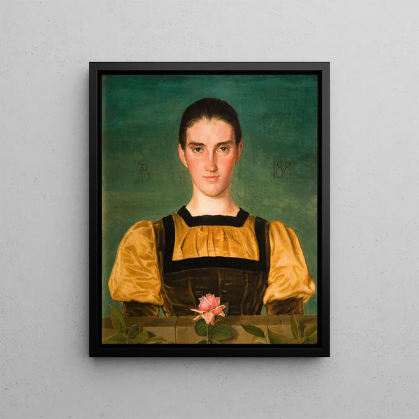 Portrait of Anne Elizabeth Baker 1859-1947 - Joseph Edward Southall — framed artwork on a wall