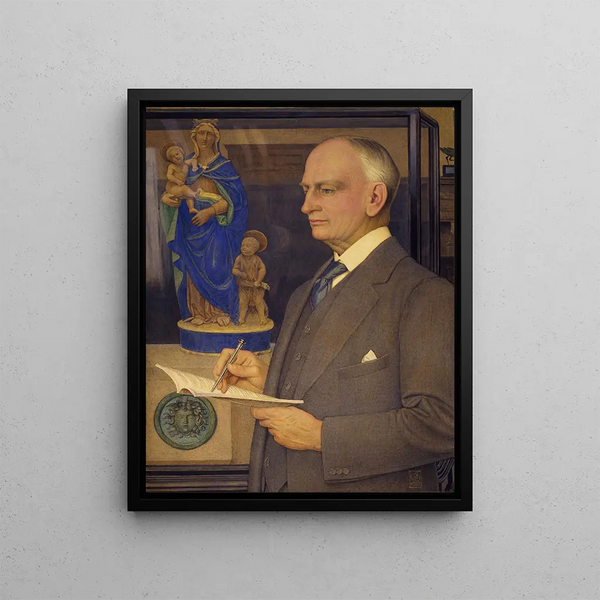 Portrait of Sir Whitworth Wallis 1855-1927 - Joseph Edward Southall — framed artwork on a wall