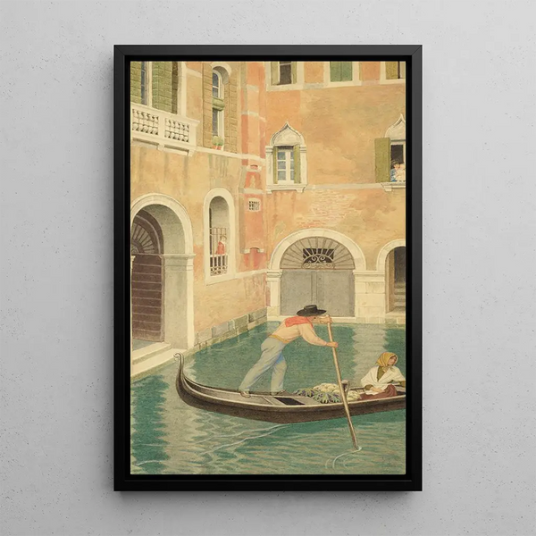 Rio Della Guerra Venise - Joseph Edward Southall — framed artwork on a wall