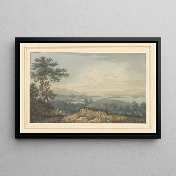View of Windermere, Grande Île - Joseph Farington — framed artwork on a wall