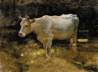 Study of a cow in a meadow - Joseph Farquharson — artwork view