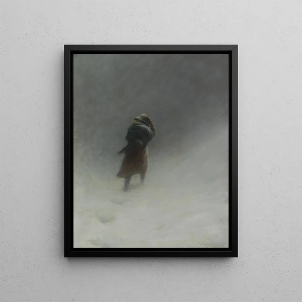 The Blizzard - Joseph Farquharson — framed artwork on a wall
