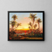 a Southern landscape with palm trees in the evening light - Joseph Firmenich — framed artwork on a wall