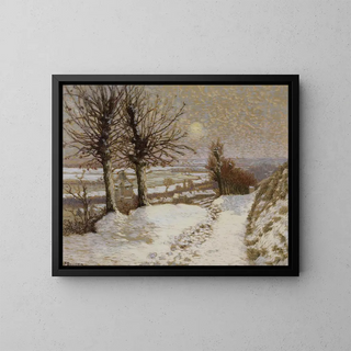 Landscape, sun and snow - Joseph Félix Bouchor — framed artwork on a wall