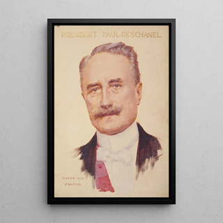 Portrait Painting of Paul Deschanel 1855-1922 President of the Republic - Joseph Félix Bouchor — framed artwork on a wall