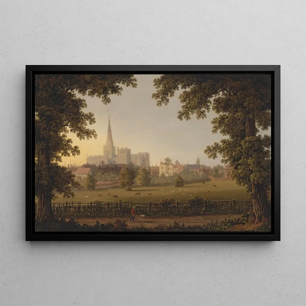 Chichester Cathedral Painting - Joseph Francis Gilbert — framed artwork on a wall