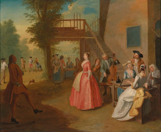 a dancing couple at an outdoor musical festival - Joseph Francis Nollekens — artwork view