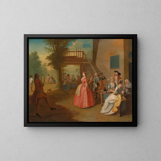 a dancing couple at an outdoor musical festival - Joseph Francis Nollekens — framed artwork on a wall