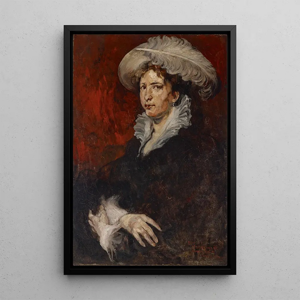 Lady with Feathered Hat - Joseph Frank Currier — framed artwork on a wall