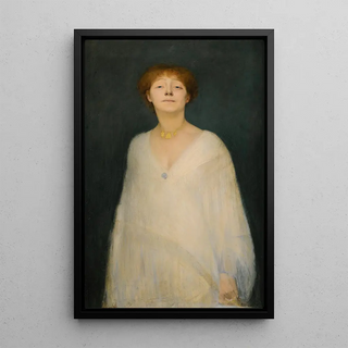Portrait painting presumed of Yvette Guilbert - Joseph Grani — framed artwork on a wall