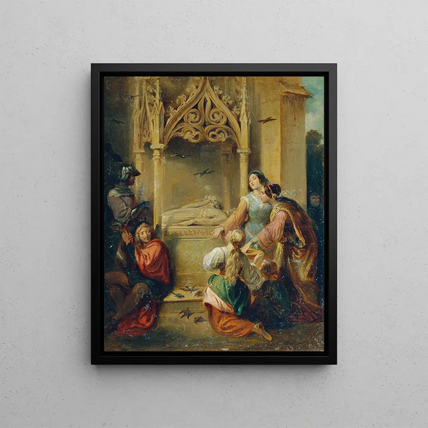 Sur la tombe de Walther von der Vogelweide - Joseph Hasslwander — framed artwork on a wall