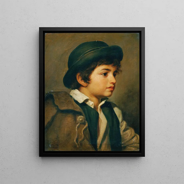 Bust of a Savoyard Boy - Joseph Hasslwander — framed artwork on a wall