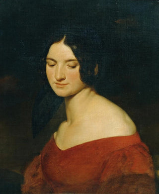 Joseph Hasslwander - Dame in indischrotem Kleid.webp