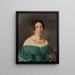 Green Dress Woman Painting - Joseph Hasslwander — framed artwork on a wall