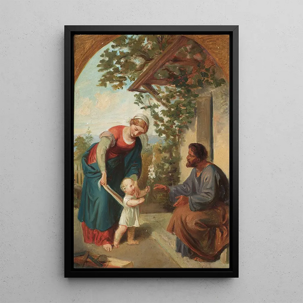 Holy Family - Joseph Hasslwander — framed artwork on a wall