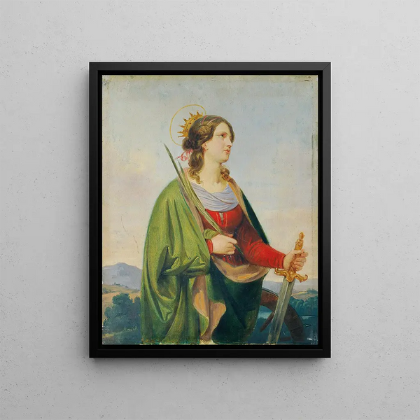 Sainte Catherine - Joseph Hasslwander — framed artwork on a wall