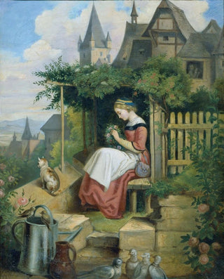 Joseph Hasslwander - Mdchen im Hausgarten.webp