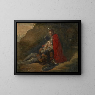 Warrior in Mourning - Joseph Hasslwander — framed artwork on a wall