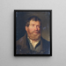 Study of a man's head - Joseph Hasslwander — framed artwork on a wall