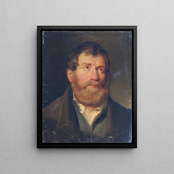 Study of a man's head - Joseph Hasslwander — framed artwork on a wall