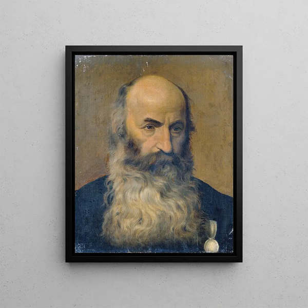 Study of a bearded man II - Joseph Hasslwander — framed artwork on a wall