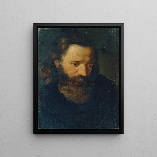 Study of a bearded man I - Joseph Hasslwander — framed artwork on a wall