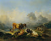 Alpine pasture with cattle - Joseph Heicke — artwork view