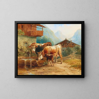 Khe à la fontaine - Joseph Heicke — framed artwork on a wall