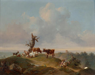 Chèvres et boucs dans le pré - Joseph Heicke — artwork view
