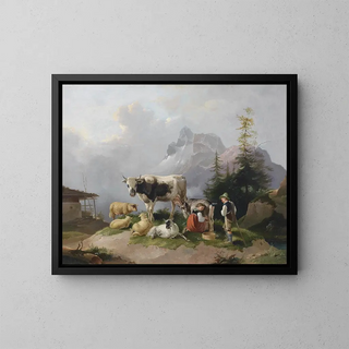 on the mountain pasture - Joseph Heike Circle — framed artwork on a wall