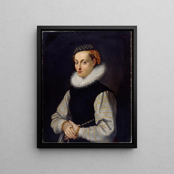 Portrait of Veronika Fugger - Joseph Heintz the Elder — framed artwork on a wall