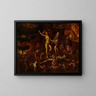 a witchcraft scene - Joseph Heintz the Younger — framed artwork on a wall