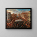 La Bataille des poings sur le pont de San Barnaba à Venise - Joseph Heintz le Jeune — framed artwork on a wall