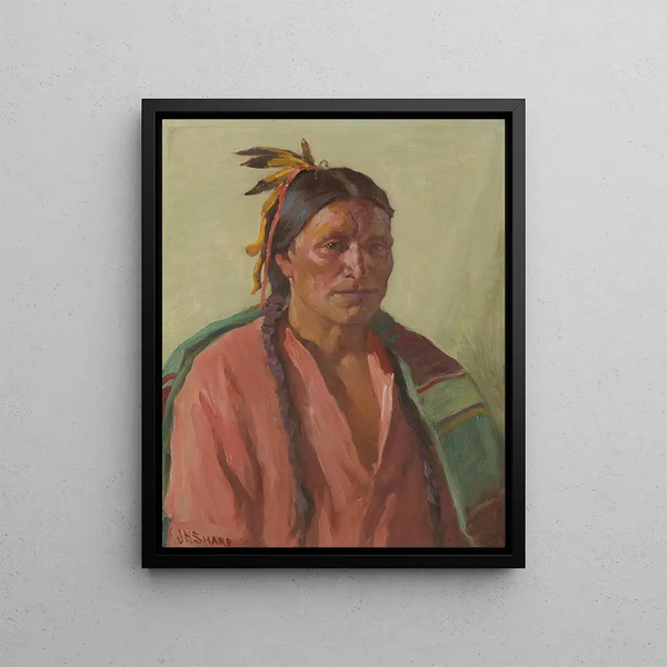 Hunting Fils - Joseph Henry Sharp — framed artwork on a wall