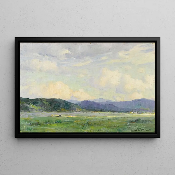 Landscape of Taos - Joseph Henry Sharp — framed artwork on a wall