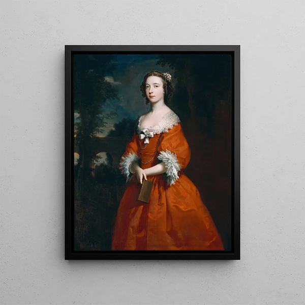 Mademoiselle Hamilton - Joseph Highmore — framed artwork on a wall