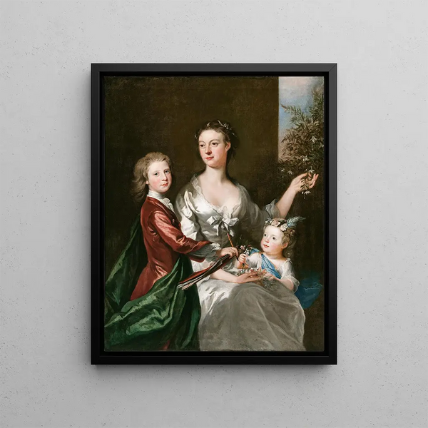 L'épouse de l'artiste Susanna, son fils Anthony et sa fille Susanna - Joseph Highmore — framed artwork on a wall