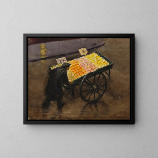 Fruit under the rain - Joseph Hirsch — framed artwork on a wall