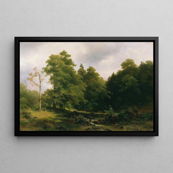 The Quiet Corner of the Forest - Joseph Holzer — framed artwork on a wall