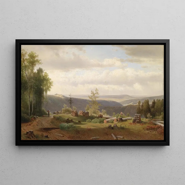 Forest motif painting of Vienna - Joseph Holzer — framed artwork on a wall