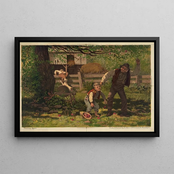 Apple Thief - Joseph Hoover — framed artwork on a wall