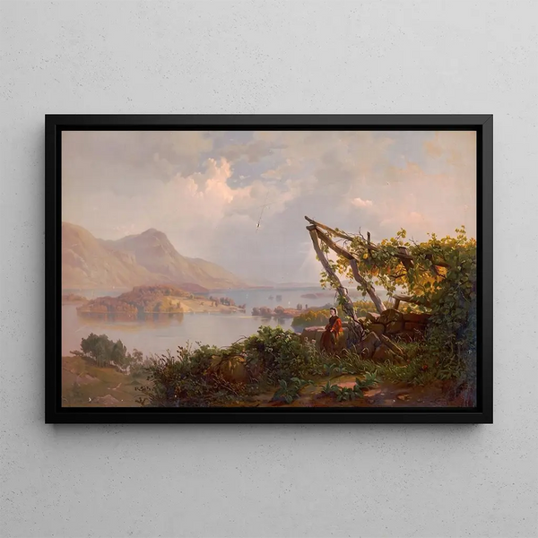 Sunset over the Welsh Coast - Joseph Hoover — framed artwork on a wall