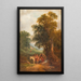 Landscape painting with people resting - Joseph Horlor — framed artwork on a wall