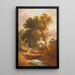 Peasants walking near a stream - Joseph Horlor — framed artwork on a wall
